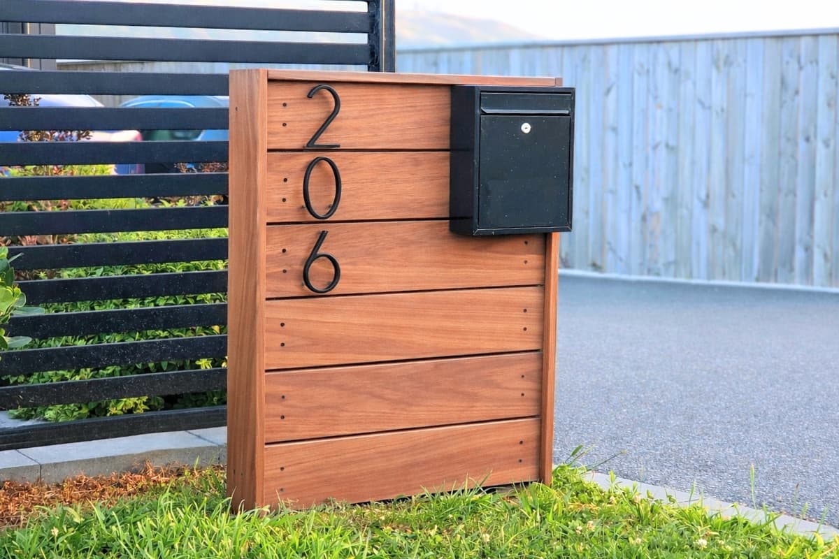 The Kiwi Premium Kwila Letterbox - Designer Wooden Letterbox NZ - gallery image 1